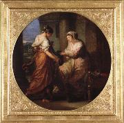 Angelika Kauffmann Elektra gibt ihre Schwester Chyrsothemis ihren Gurtel und die Locken des Orest fur das Grab Des Agamemnon oil painting on canvas